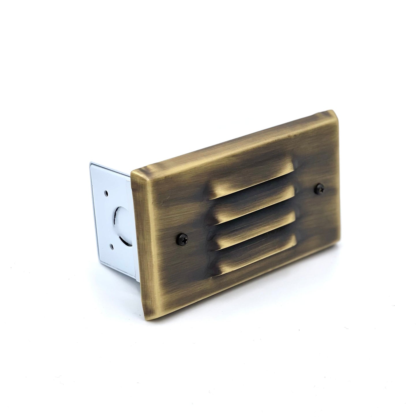 Tulay Antique Brass Small Louvered Step Light