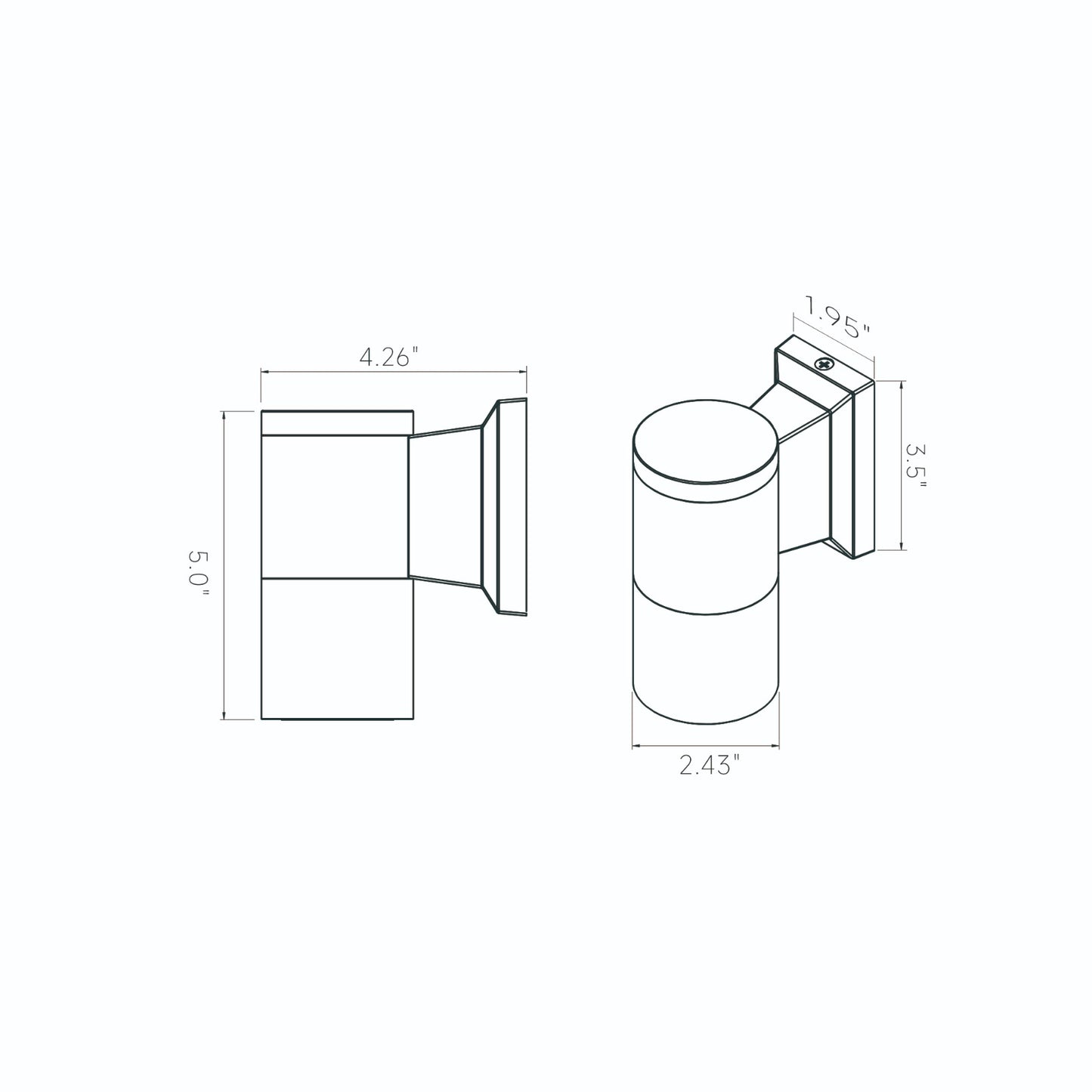 Teide Black Brass Down Sconce