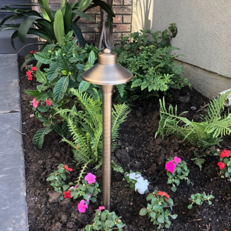 Dot Antique Brass Path Light
