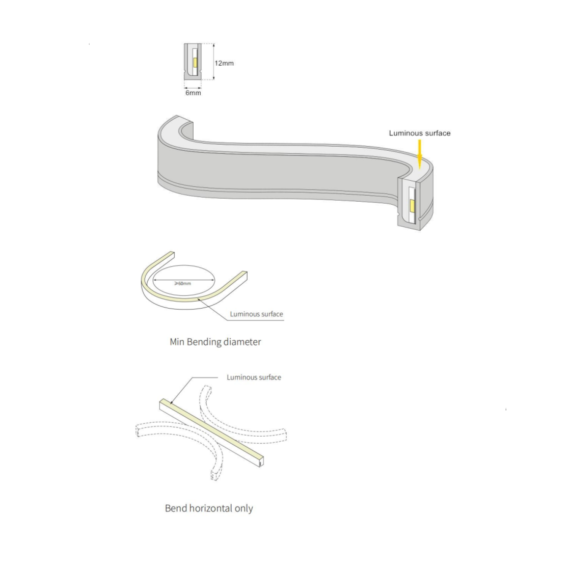 Neon Side Flex 0612 Strip Light 16.4' 12VAC