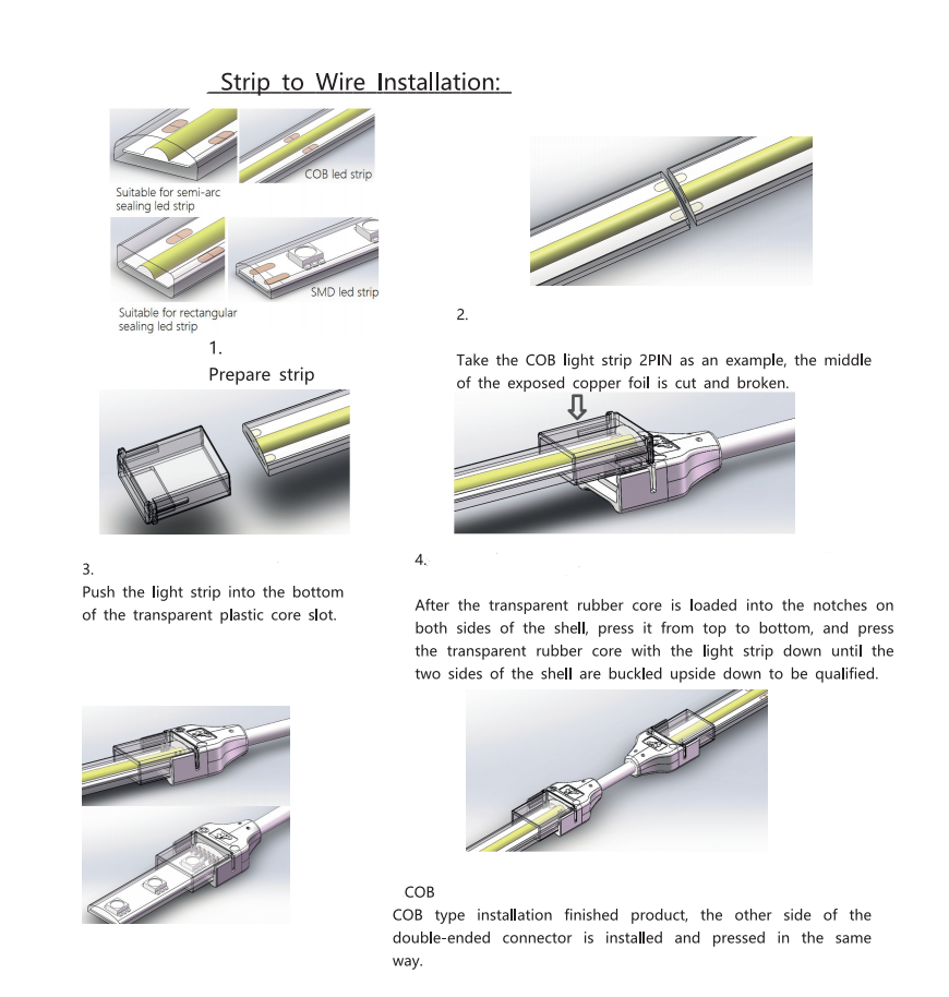 2.0 Neon 3M Strip Light Connectors