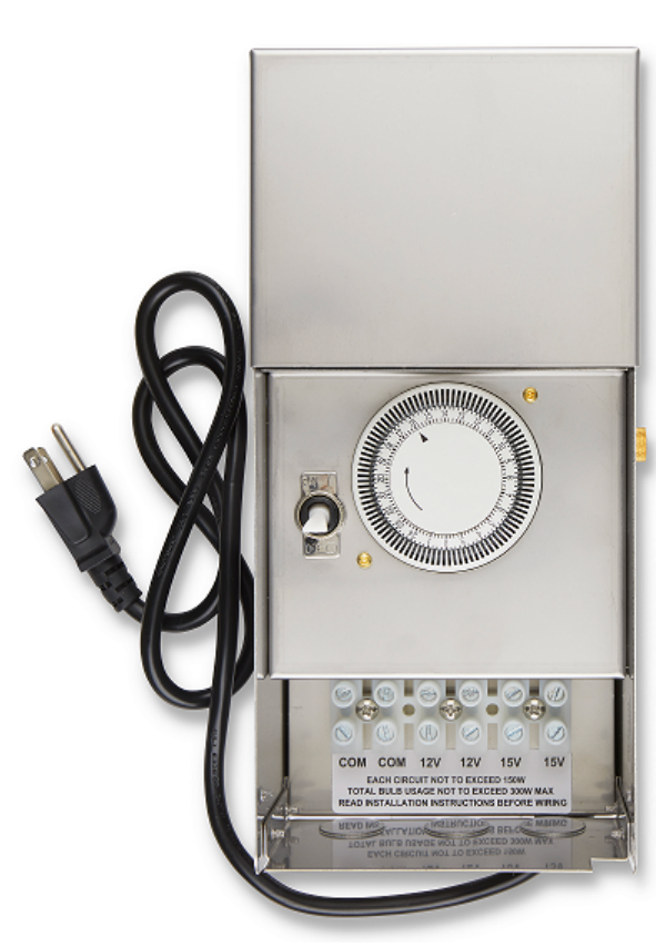 40-300W Stainless Magnetic Low Voltage Transformer Built In Timer & Photocell